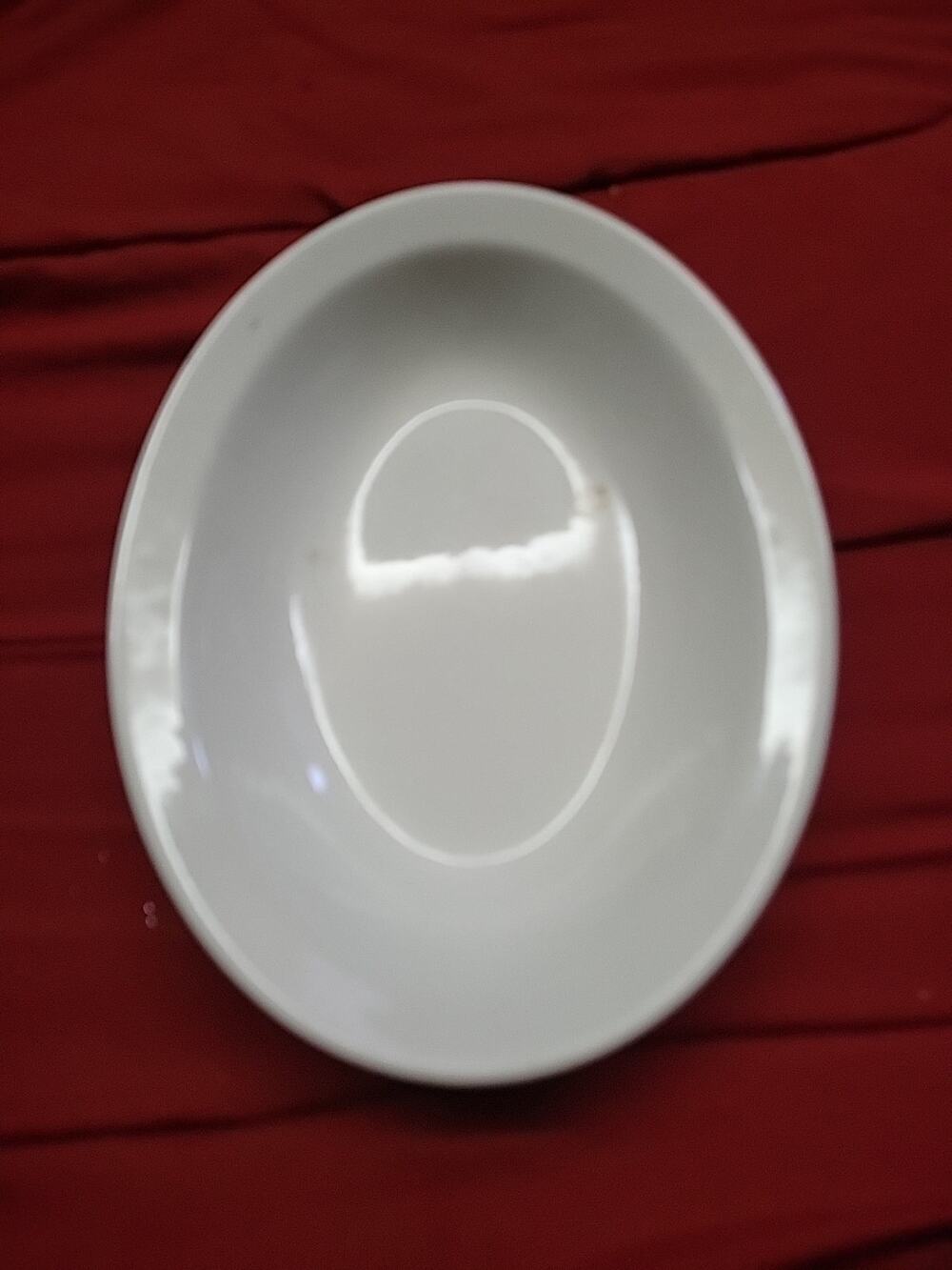 USQMC White Ceramic Oval Serving Bowl Vintage 1940 12" USA Navy Military Dish